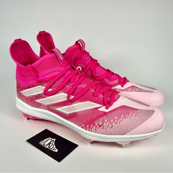 Adidas Adizero Afterburner Breast Cancer Pink Baseball Cleats Size 14 - Picture 2 of 10